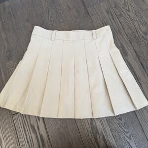 Sunday Best Aritzia Tan Olive Micro Pleated Mini Skirt Size 10 NWT